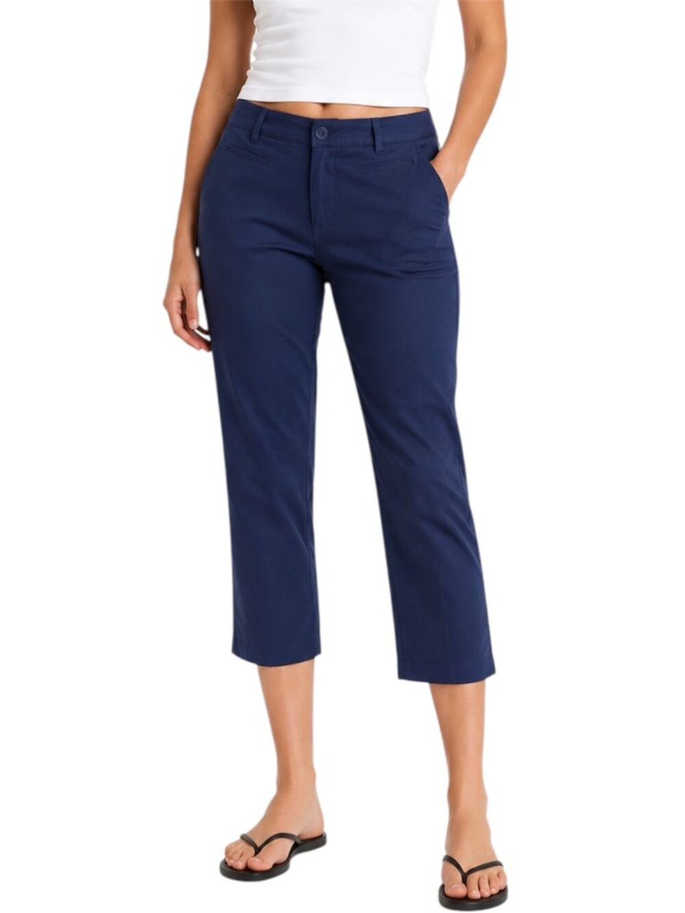Size 12 Banana Republic Isola Nights Navy Straight Leg Capri Trousers